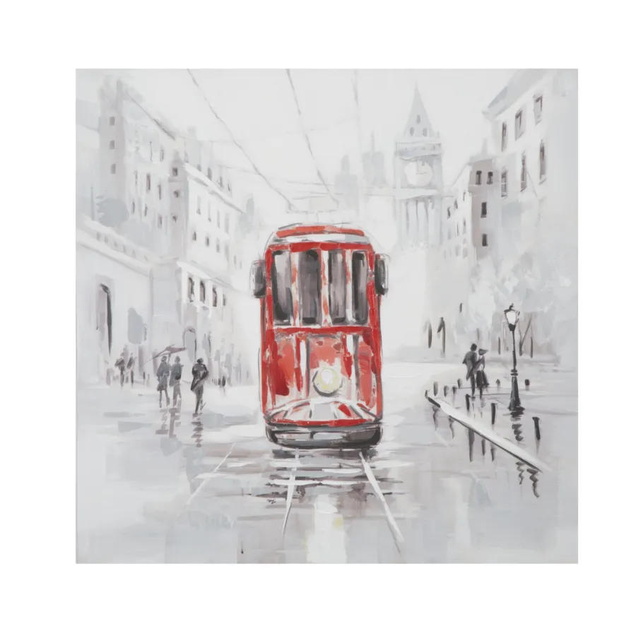 OBRAZ NA PŁÓTNIE TRAM-A- 80X3X80 cm